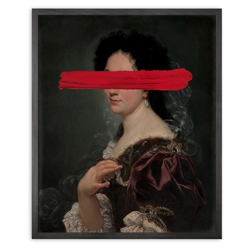 Red mark Framed Printed Canvas